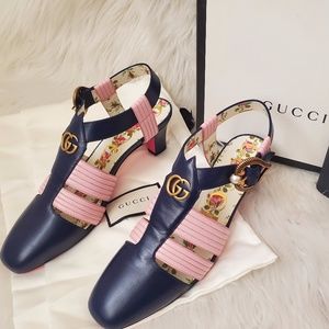 Gucci, Royal Bluette Leather Mid-heel Pumps